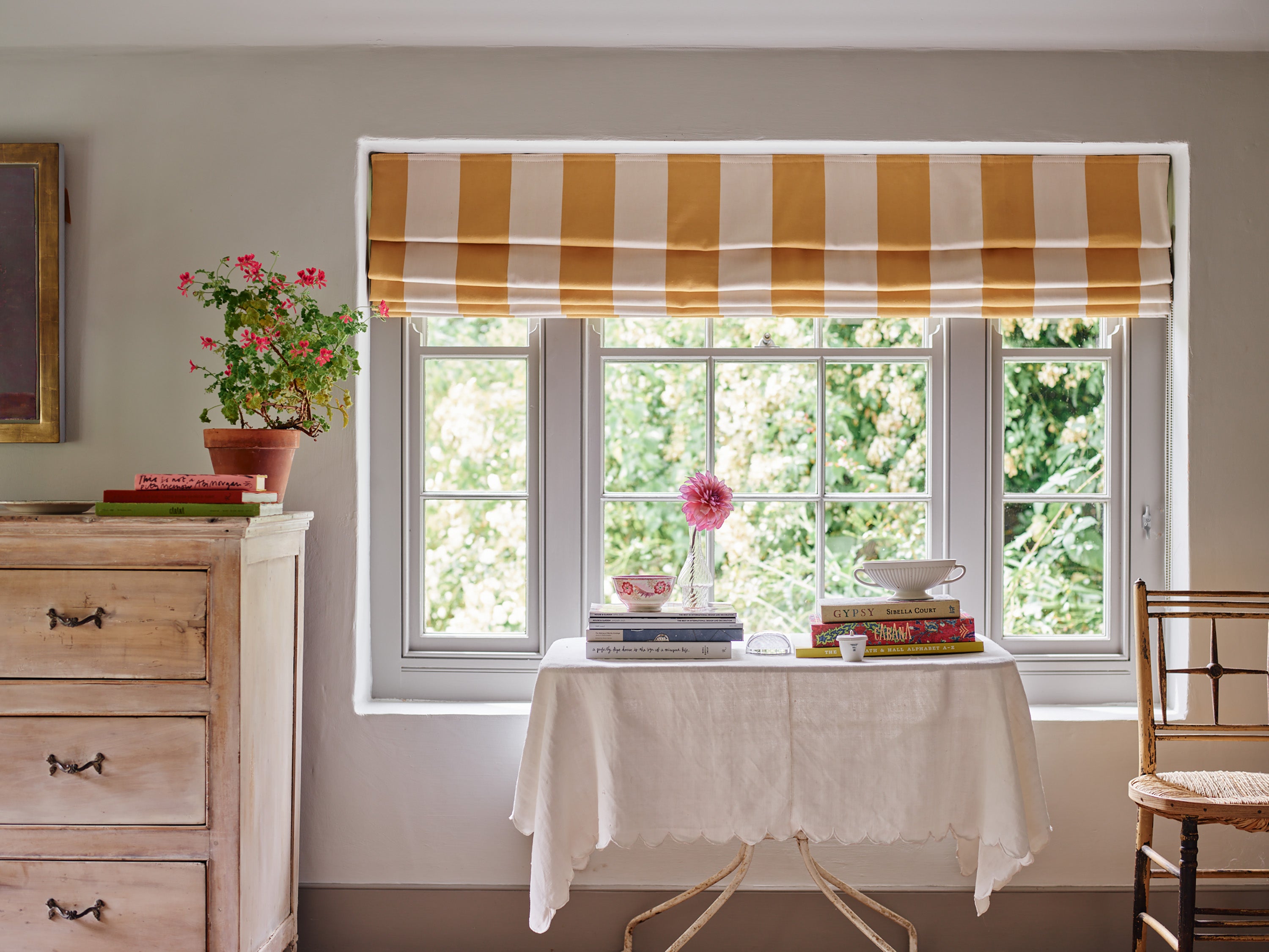 Curtain Sleeper Stripe Cotton Mustard