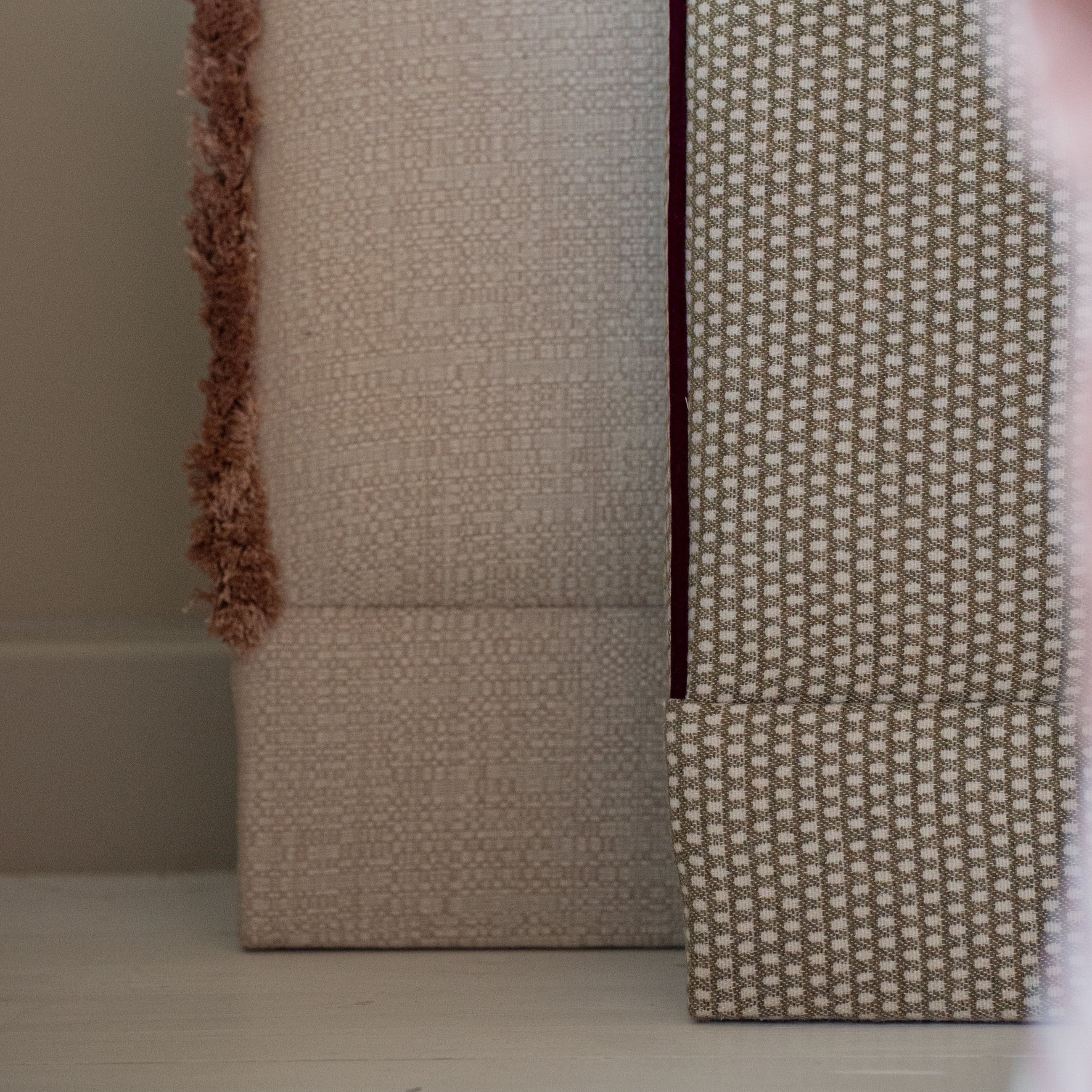 Headboard Sleeper Stripe Cotton Chestnut
