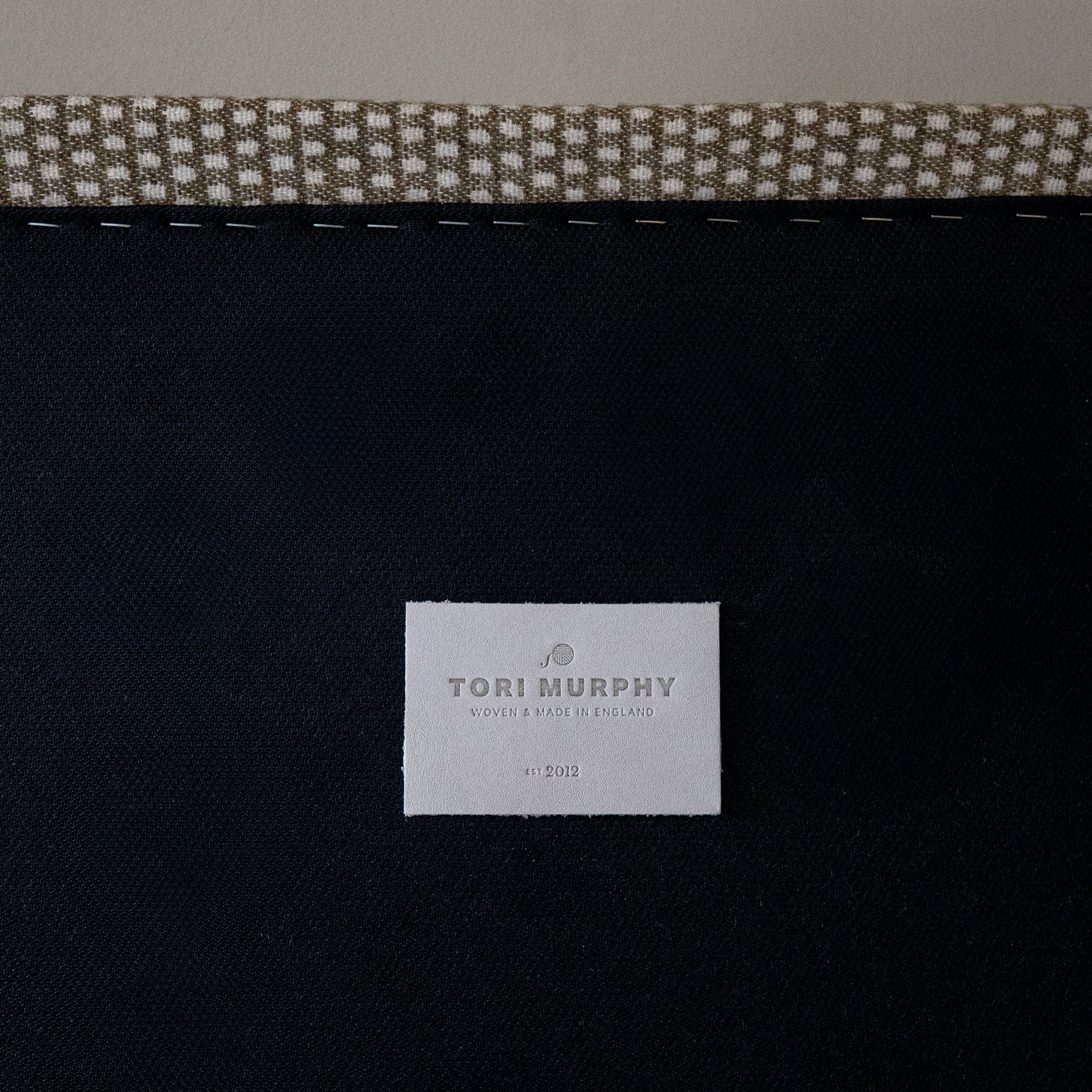 Headboard Scallop Stripe Wool Redwood