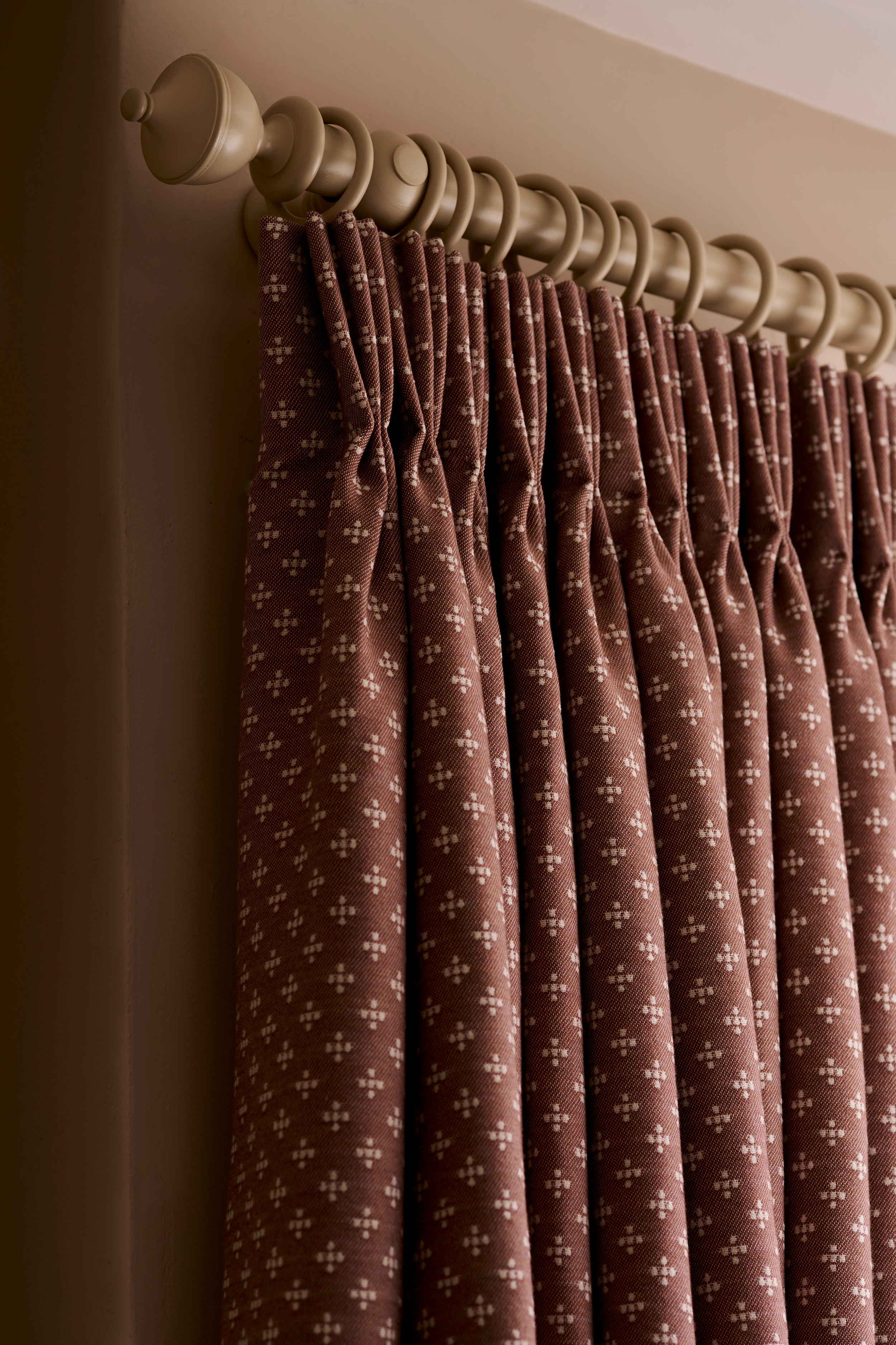 Ditsy Five Merino Wool Fabric Blush