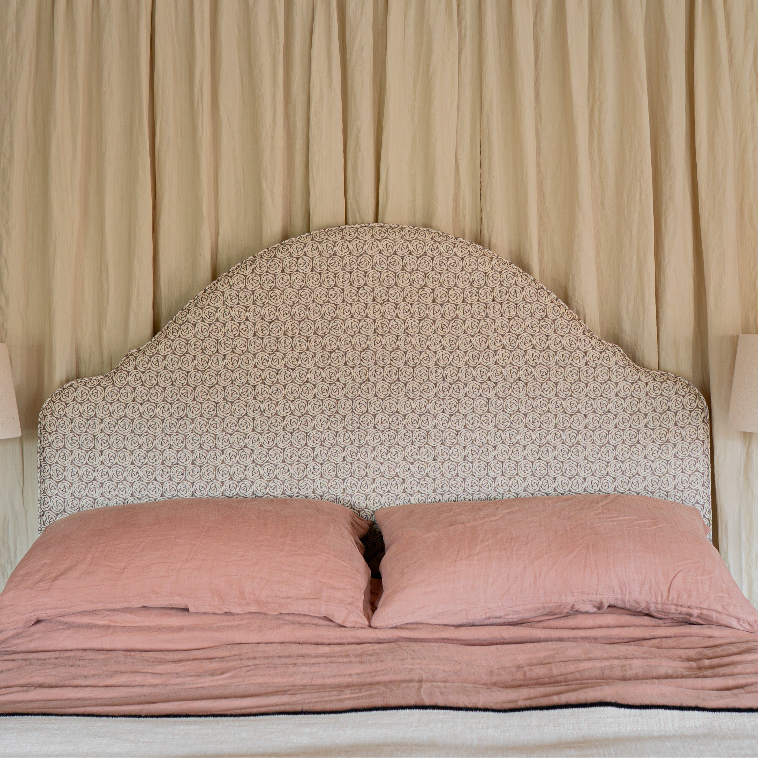 Headboard Sleeper Stripe Cotton Chestnut