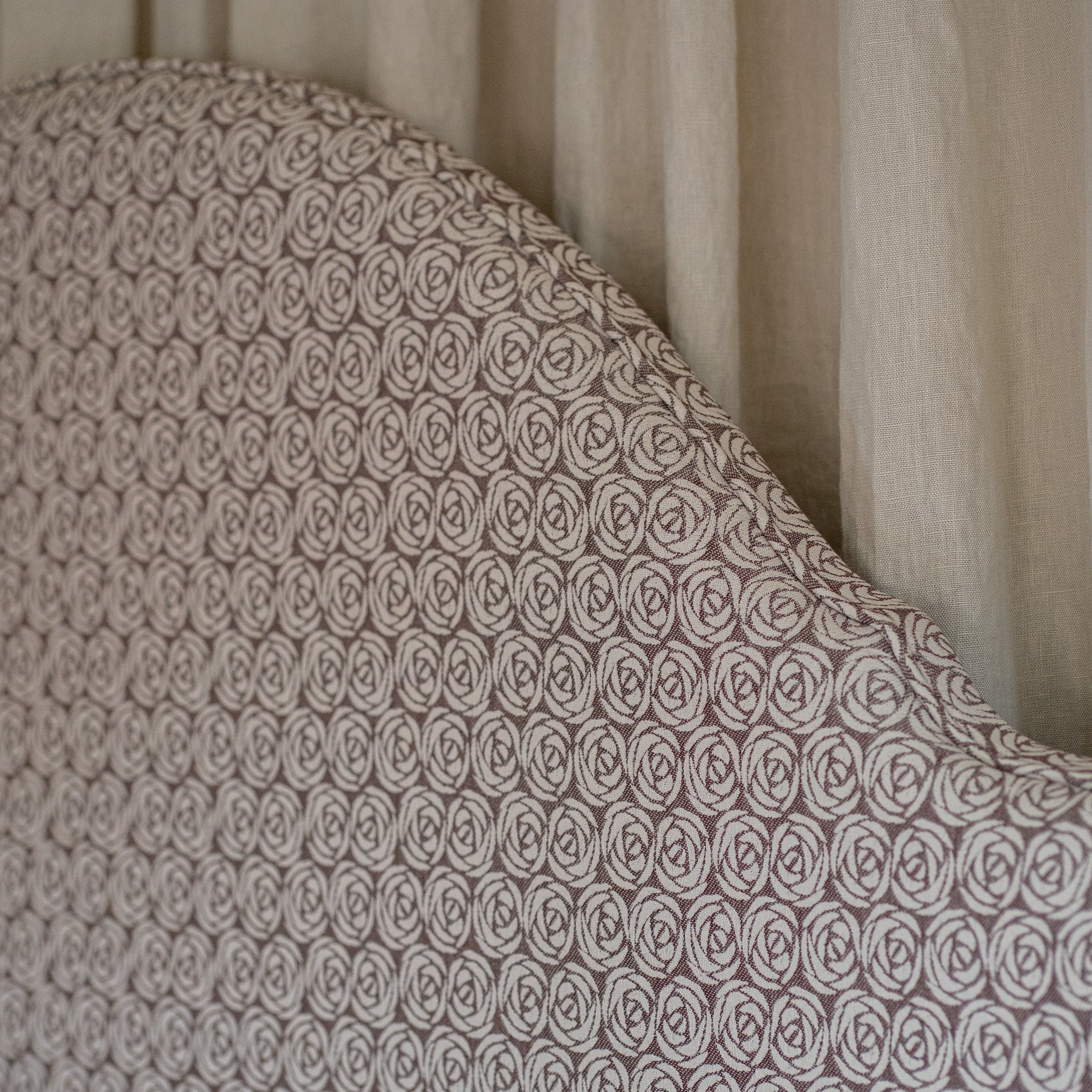 Headboard Sleeper Stripe Cotton Chestnut