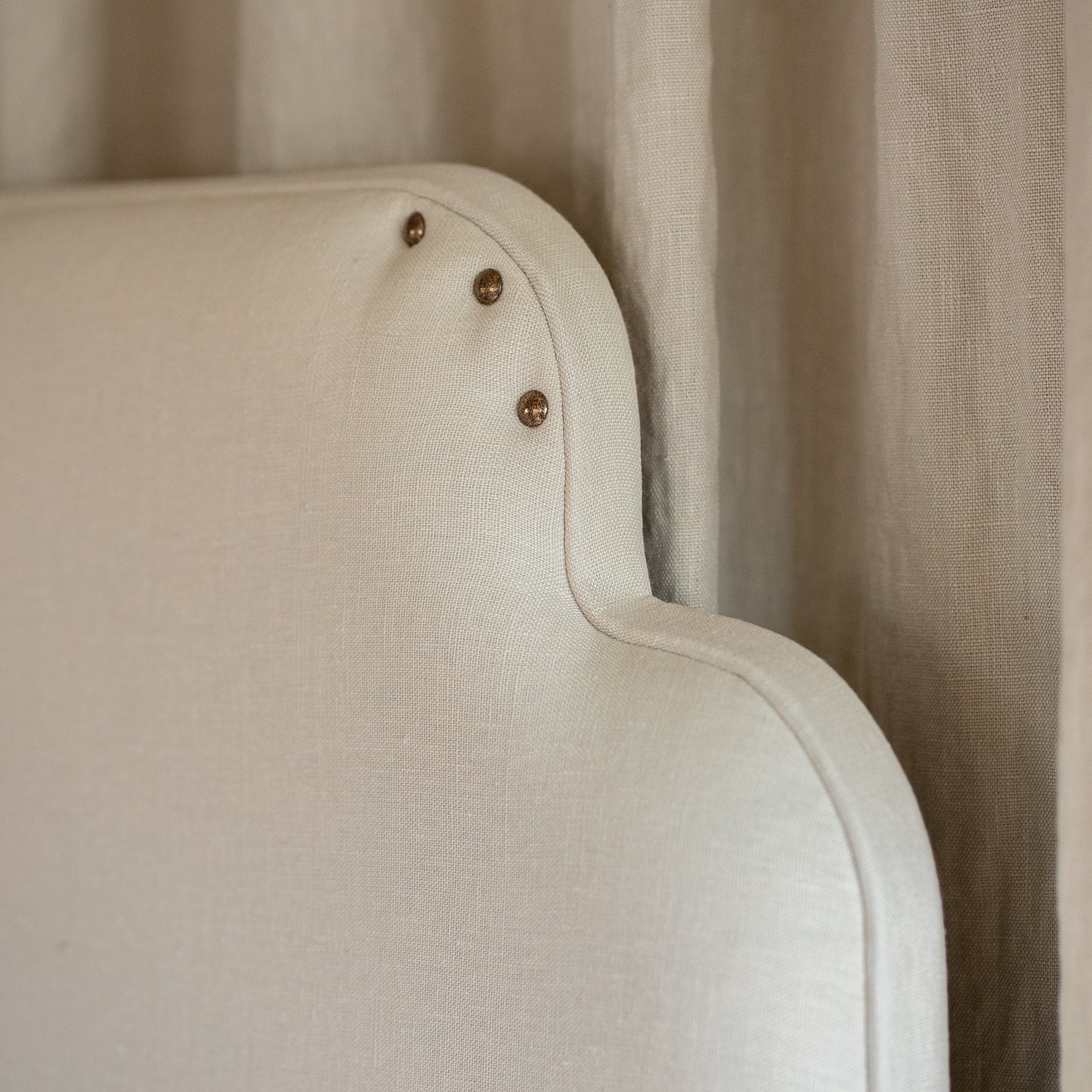 Headboard Sleeper Stripe Cotton Chestnut