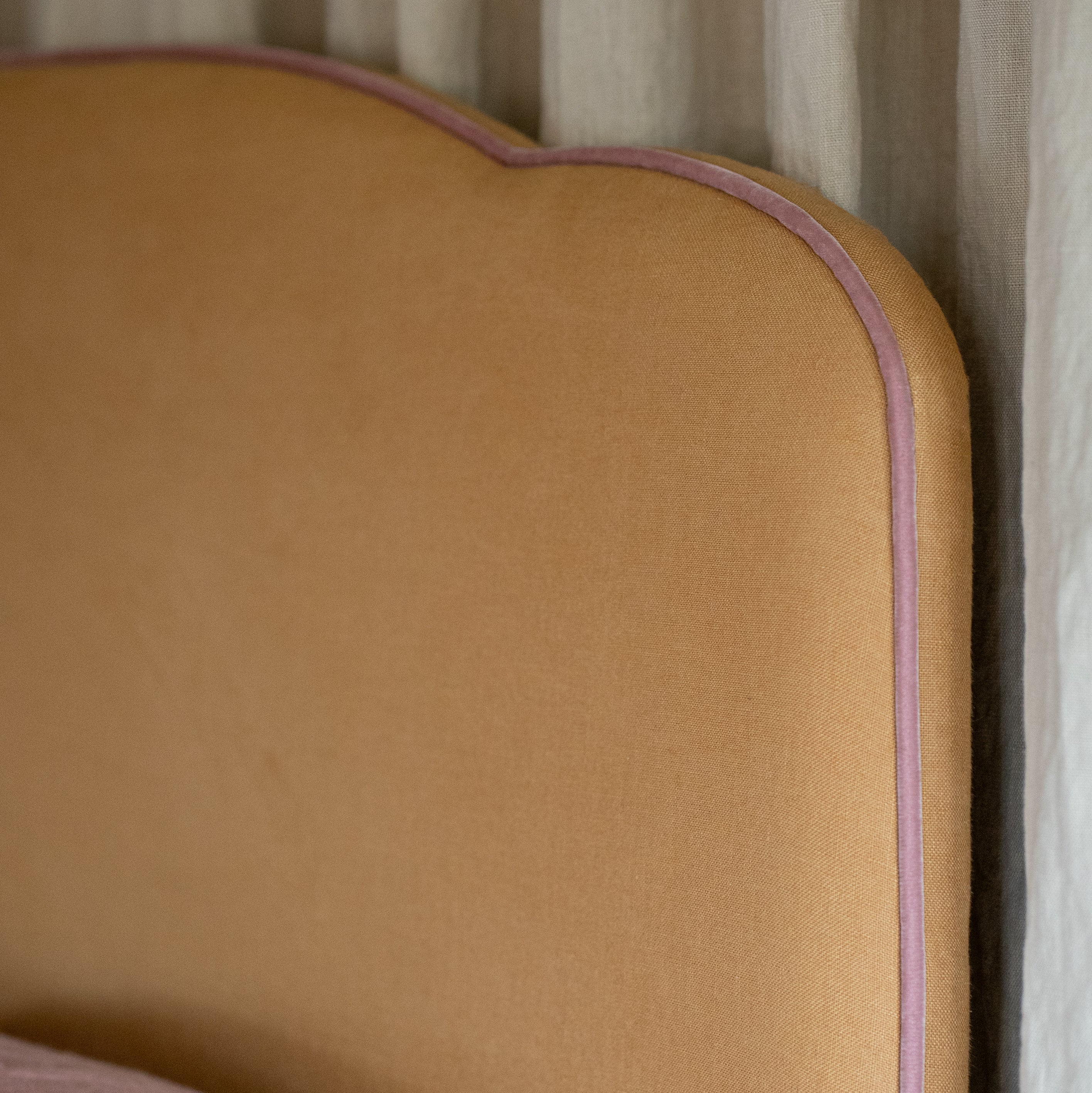 Headboard Sleeper Stripe Cotton Chestnut