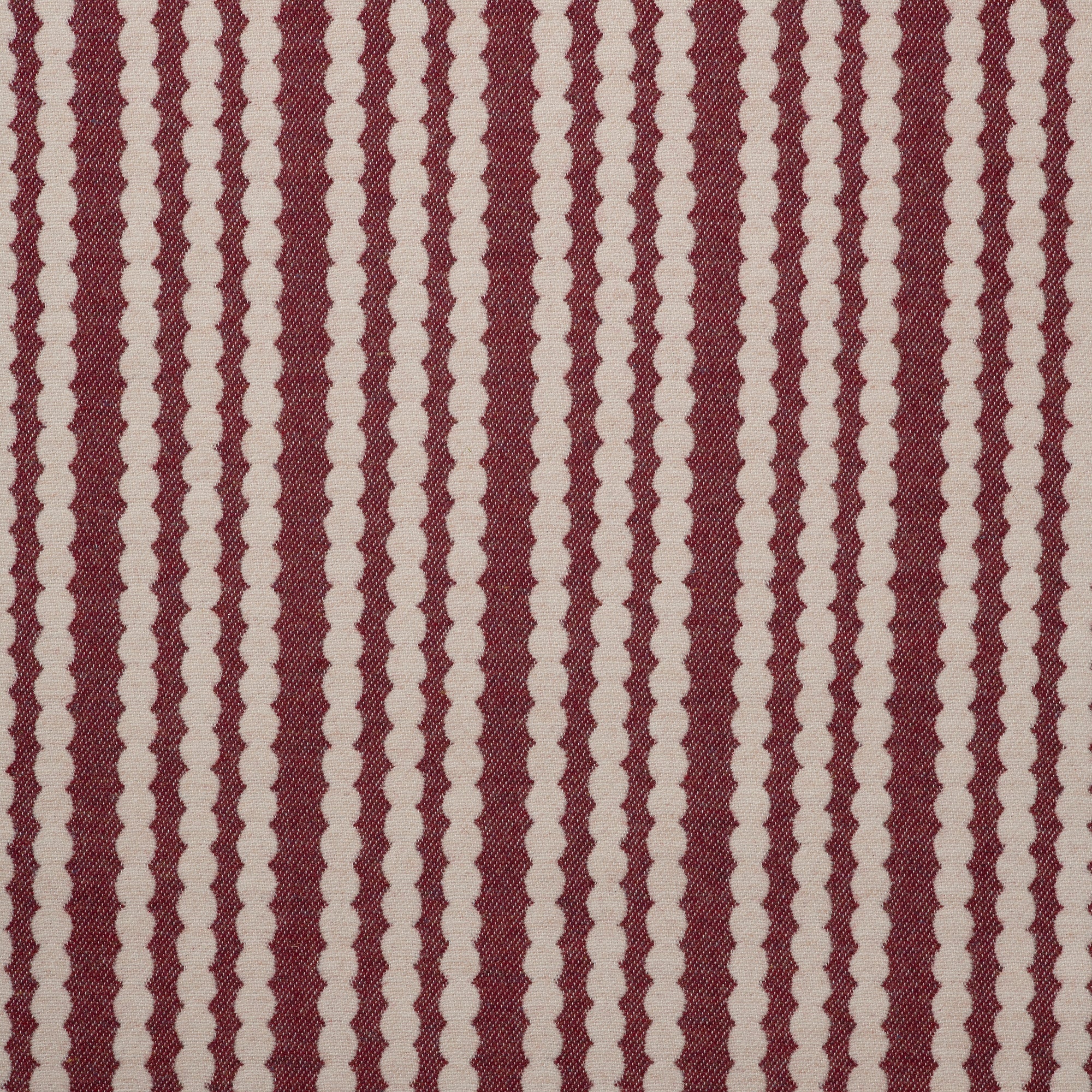 Scallop Stripe Merino Wool Redwood Curtain (Single) with 7.5cm Pencil Pleat Header (Ex Display Piece)