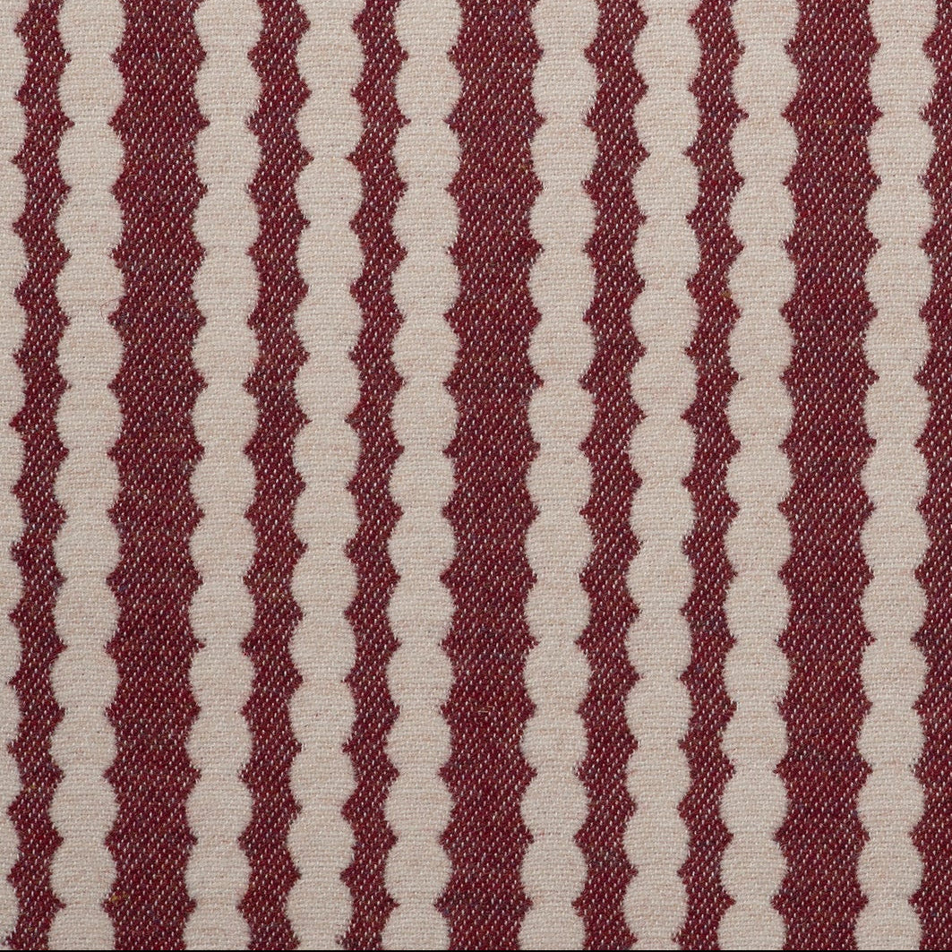 Headboard Scallop Stripe Wool Redwood