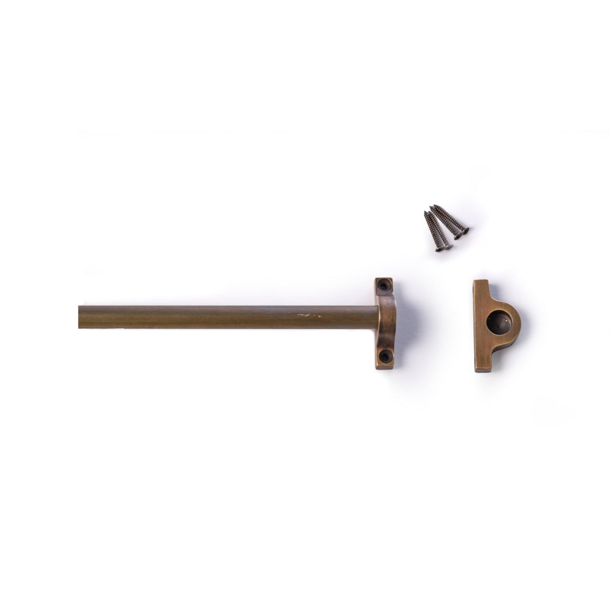 Made To Measure 13mm Antique Brass Cafe Rod With Standard Brackets