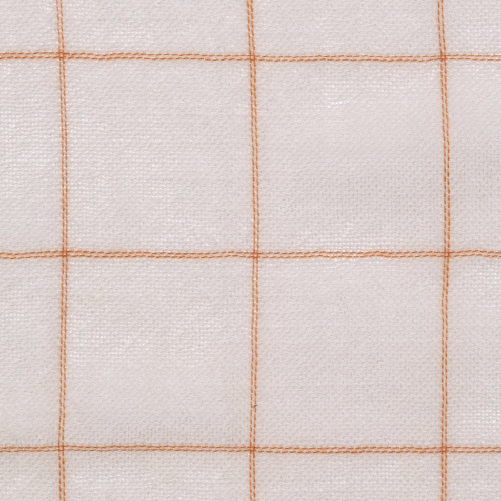 Sheer Check Wool Fabric Natural / Caramel Sample
