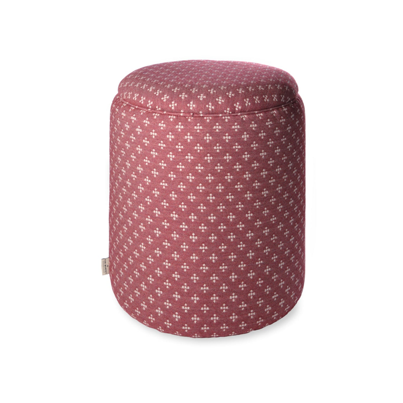 Footstool Ditsy Five Wool Redwood - Piped