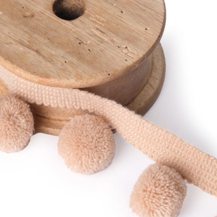 Pom Pom Trim Blush (by the metre)
