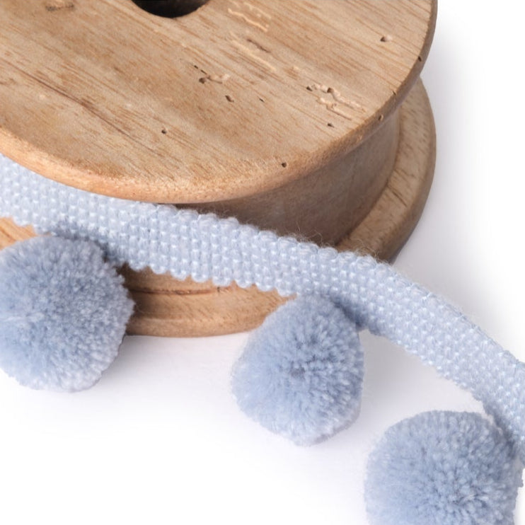 Pom Pom Trim Duck Egg (by the metre)
