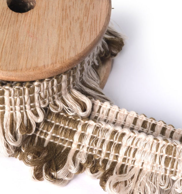 Scallop Fringe Trim Sage (by the metre)