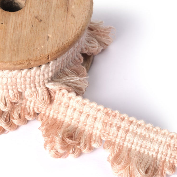 Scallop Fringe Trim Blush (by the metre)