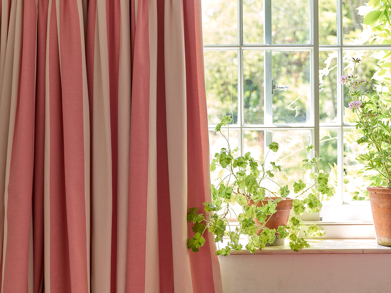 Sleeper Stripe Cotton Fabric Rose