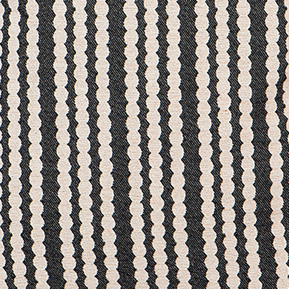 Blind Scallop Stripe Wool Black